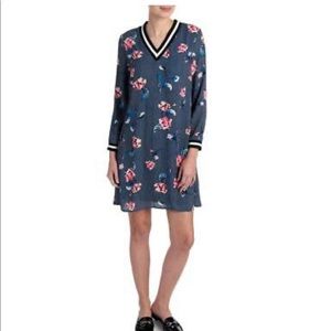 NWT Luxology Floral Navy/White Stripe Shift Dress